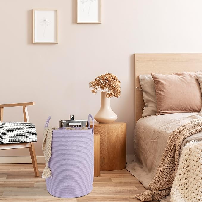 Cotton Rope Laundry Basket Hamper - Image 5