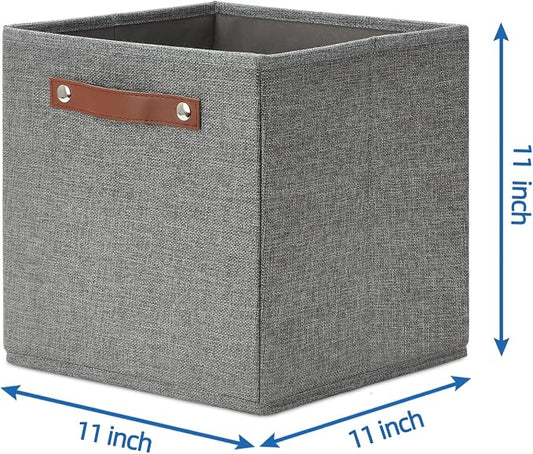Temary 11 Inch Cube Storage Bins 4PCs Fabric Storage Cubes Storage Baskets - Image 2