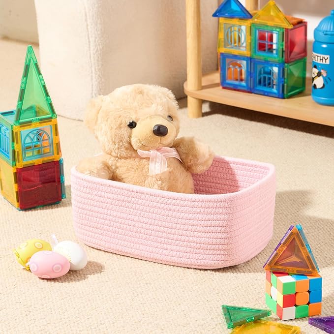 Small Storage Baskets for Organizing | Closet Organizer Bins | Shelf Toy Basket - Image 4