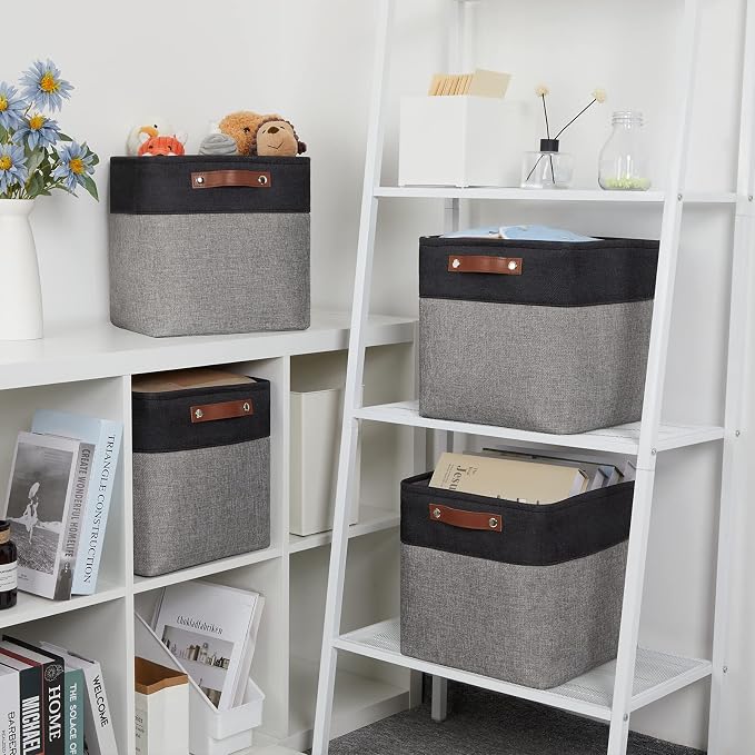 DULLEMELO Cube Collapsible Storage Bins, 12 inch Fabric Storage Cubes Bins - Image 6