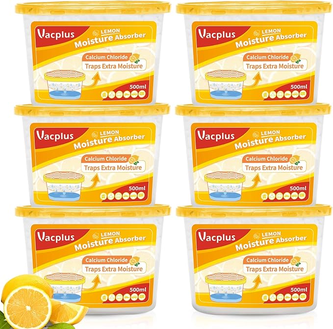 Vacplus Moisture Absorbers 6 Pack, 10.5 Oz Portable Humidity Absorber Boxes by Vacplus