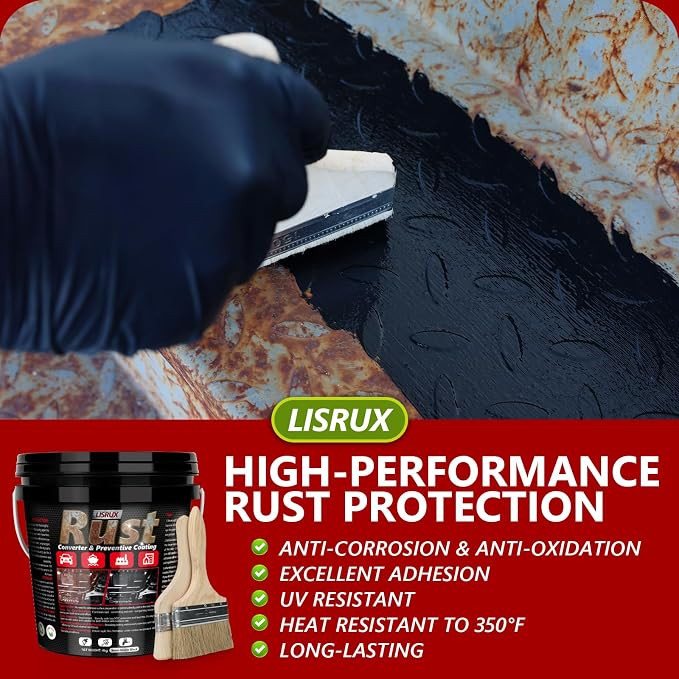 Rust Converter & Metal Primer, 141 Fl Oz Black Rust Inhibitor Paint - Image 4
