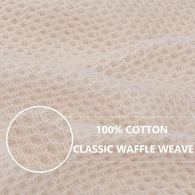 Homaxy 100% Cotton Oversized Waffle Weave Kitchen Dish Towels, Ultra Soft - Image 2