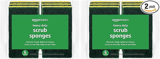Amazon Basics Cleaning Sponges, Heavy Duty Scrub Sponges by AmazonBasics
