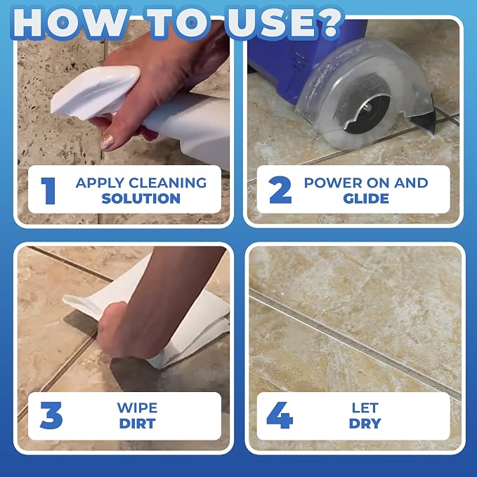 Grout Groovy! Electric Stand-Up Grout Cleaning Machine – Lightweight Deep - Image 3