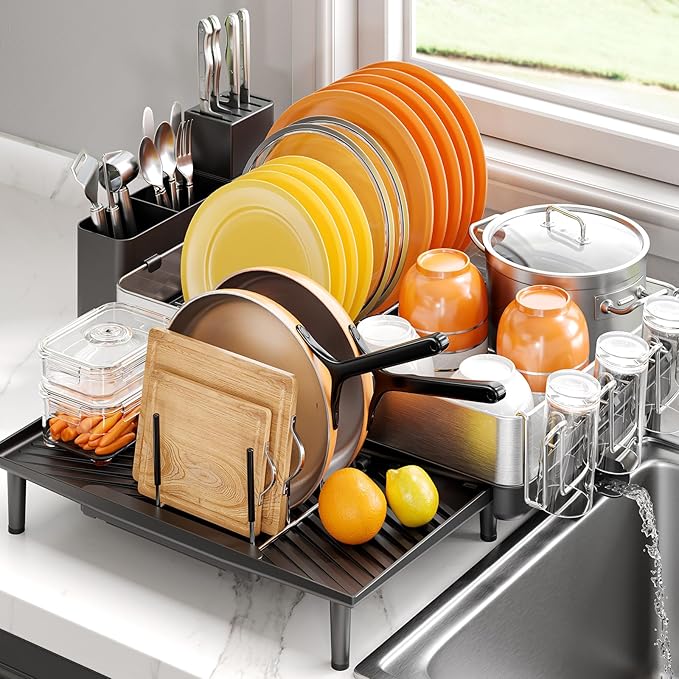 Expandable Dish Drying Rack for Kitchen Counter, 304 Stainless Steel Dish Rack by Urackify