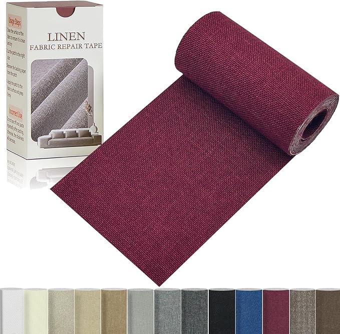 Linen Repair Tape 4x70 Inch Self-Adhesive Couch Patch Repair Fabric Patch by Givethingsanewlife
