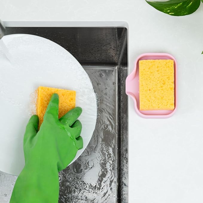Zulay Kitchen Small Silicone Sponge Holder – Space-Saving Sink Organizer Tray - Image 3