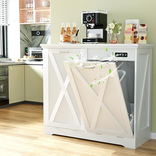 Betterhood TOLEAD Tilt Out Trash Can Cabinet, Hidden Trash Bin by Betterhood