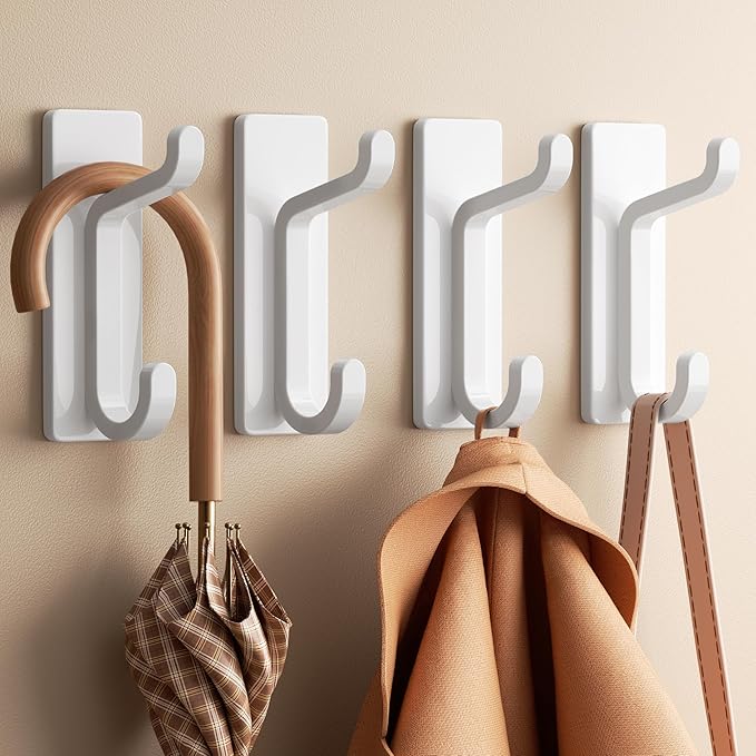 Wall Hooks for Coat and Towel: 13LB Adhesive Door Hanger Stick on - Image 6
