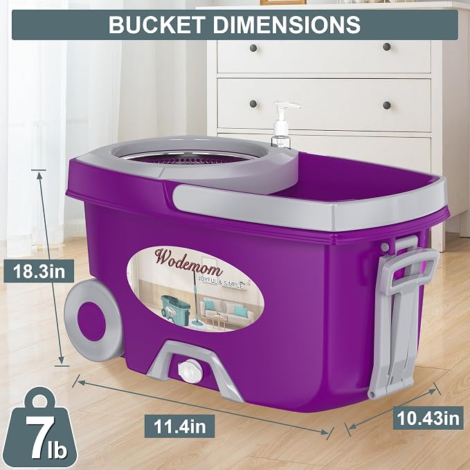 Dual Compartment Spin Mop and Bucket, Mop and Bucket - Image 8