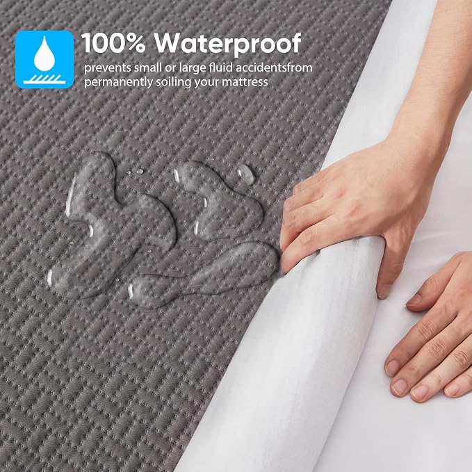 Hanherry 100% Waterproof Mattress Protector California King Size - Image 3