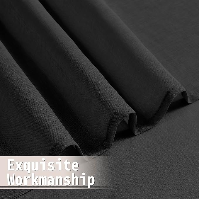 Tollpiz Sheer Door Curtains Closet Linen Textured Curtain Sheers Doorway Light - Image 8
