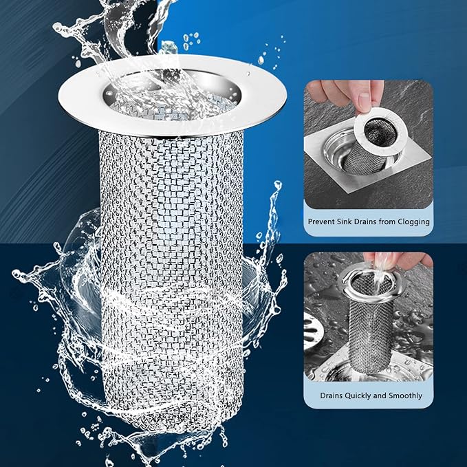 Resdenio Bathroom Sink Drain Strainer Stainless Steel, 2 Pack Floor Drain - Image 4