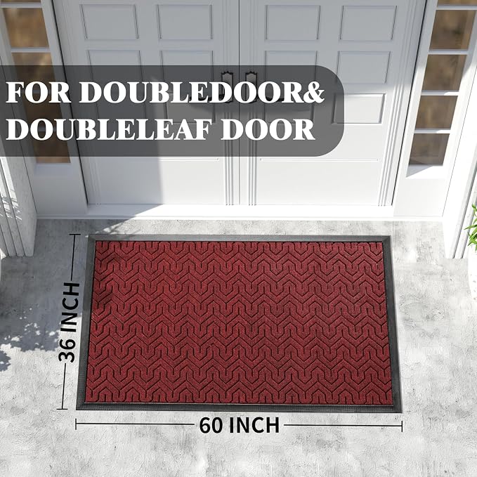 Yimobra Extra Large Door Mat Outside Entrance 60x32, Waterproof Heavy Duty - Image 2