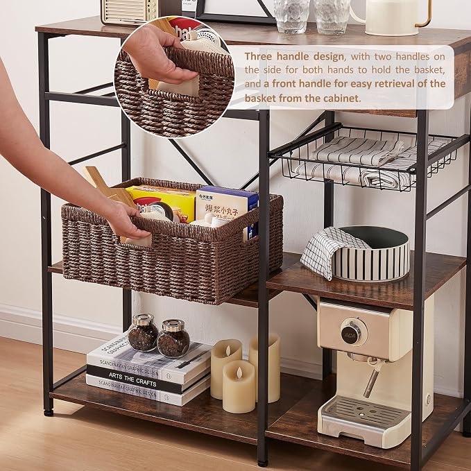 OIAHOMY Wicker Basket, Paper Shelf Basket - Image 5