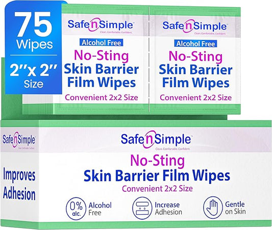 Safe n' Simple No Sting Skin Prep Wipes by SAFENSIMPLECLEANCOMFORTABLECONFIDENT