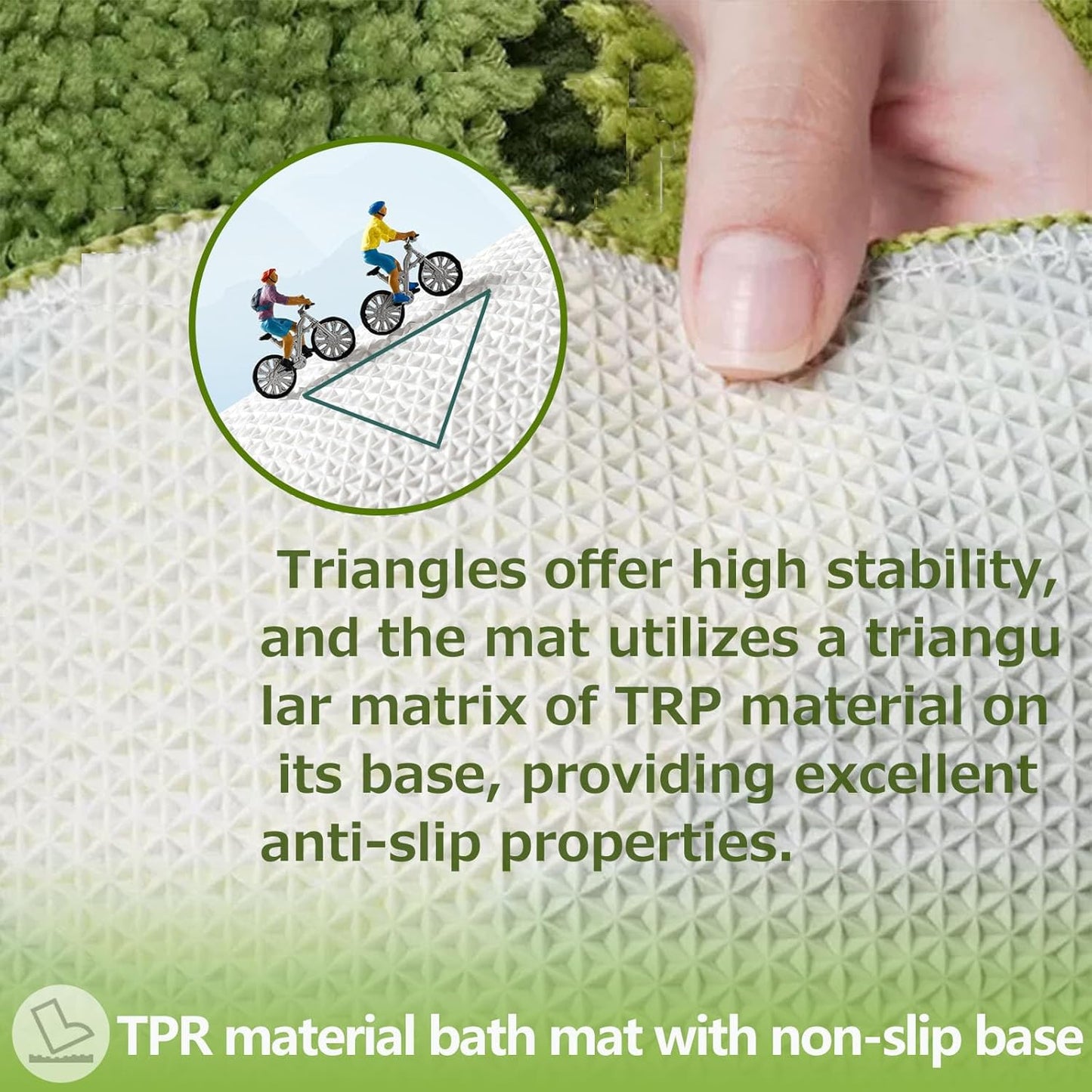 Bathroom Rug Set 2 piece Green Flower Bath Mat Set, Cute Bath Mat and U-Shaped Toilet Mat,Ultra Soft Absorbent Non Slip, 32" x 20" Machine Washable Moss Bathroom Mat(Blooming Set, 22" x 20")