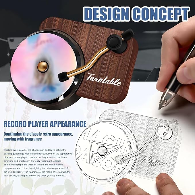 Taylo r car-mounted record player essential oil fragrance disc air freshener - Image 4