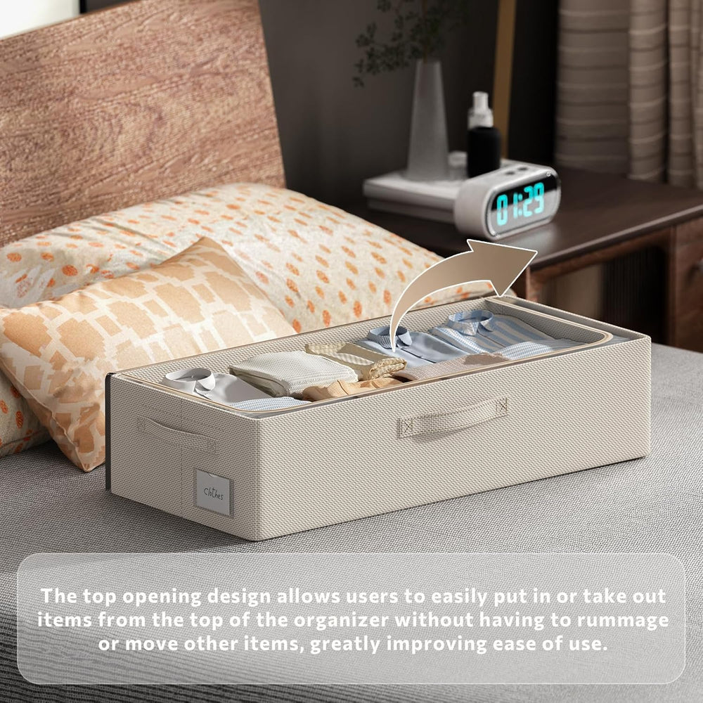 CYhom 3Pcs Under Bed Storage Bins with Metal Frame - Shoe Organizer for Close...