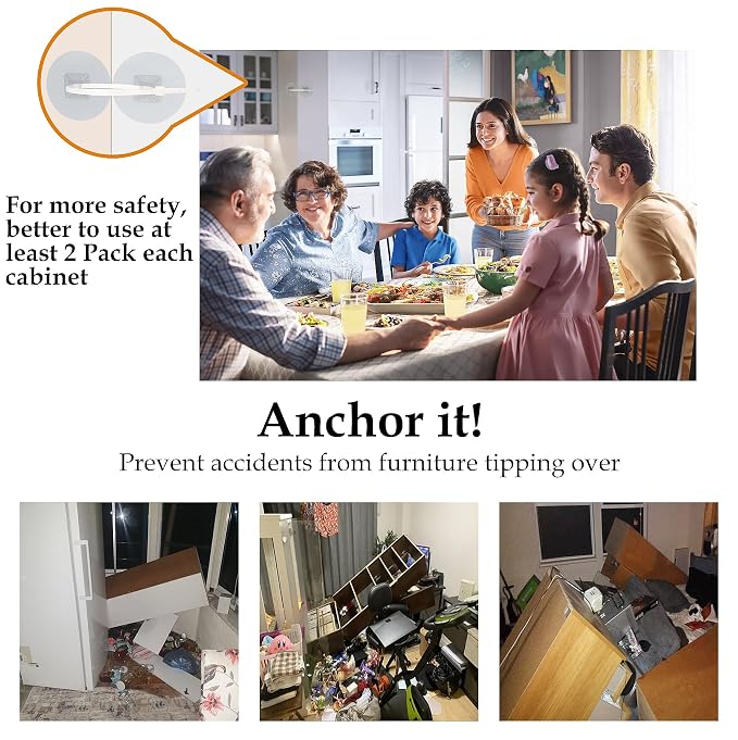 Furniture Anchors No Drill Upgraded Furniture Straps - Image 4