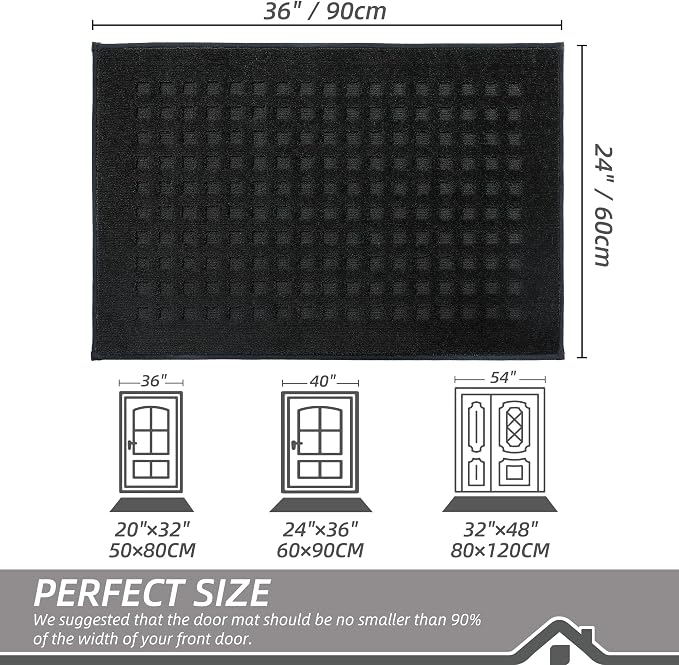 BEQHAUSE Waffle Door Mats Indoor 24"x36", Dog Mat - Image 2