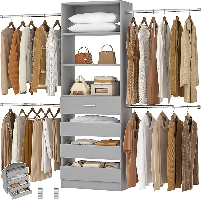 Aheaplus Closet System, 4-9Ft Closet Organizer by Aheaplus