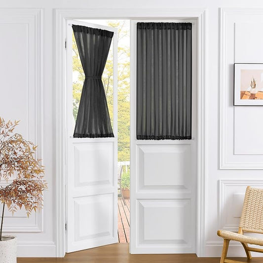 Tollpiz Sheer Linen Textured Curtain Sheers Doorway Light Filtering Voile by Tollpiz