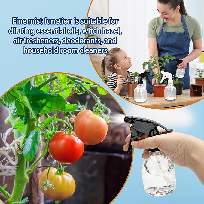 20 Pcs Empty Plastic Spray Bottle 8 OZ Reusable Clear Liquid Container - Image 5