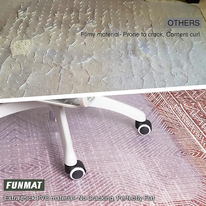 Chair Mat for Carpet, Beveled Edge Vinyl Mat - Image 7
