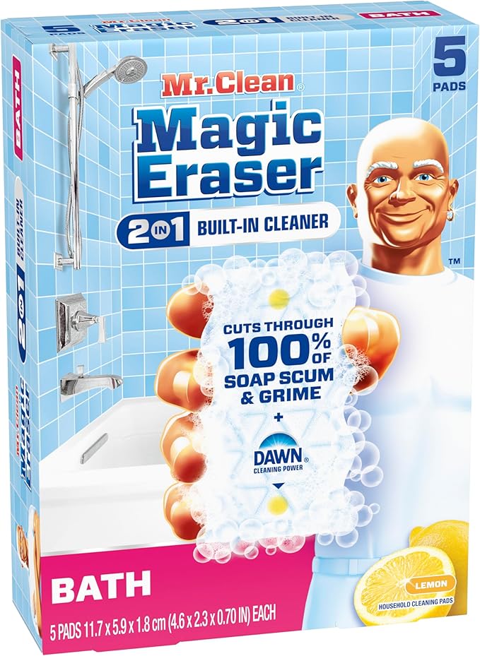 Mr. Clean Magic Eraser Sponge, Bathroom Cleaner, Soap Scum Shower & Tub Cleaner - Image 11