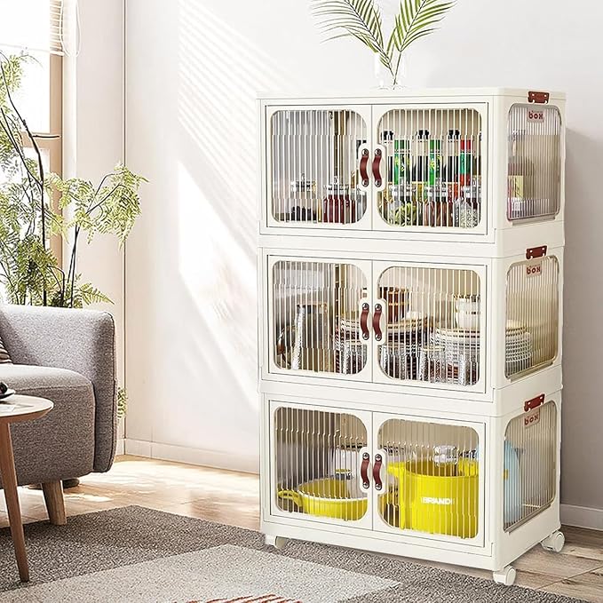 Multi-Purpose Stackable Plastic Storage Bins by Unknown