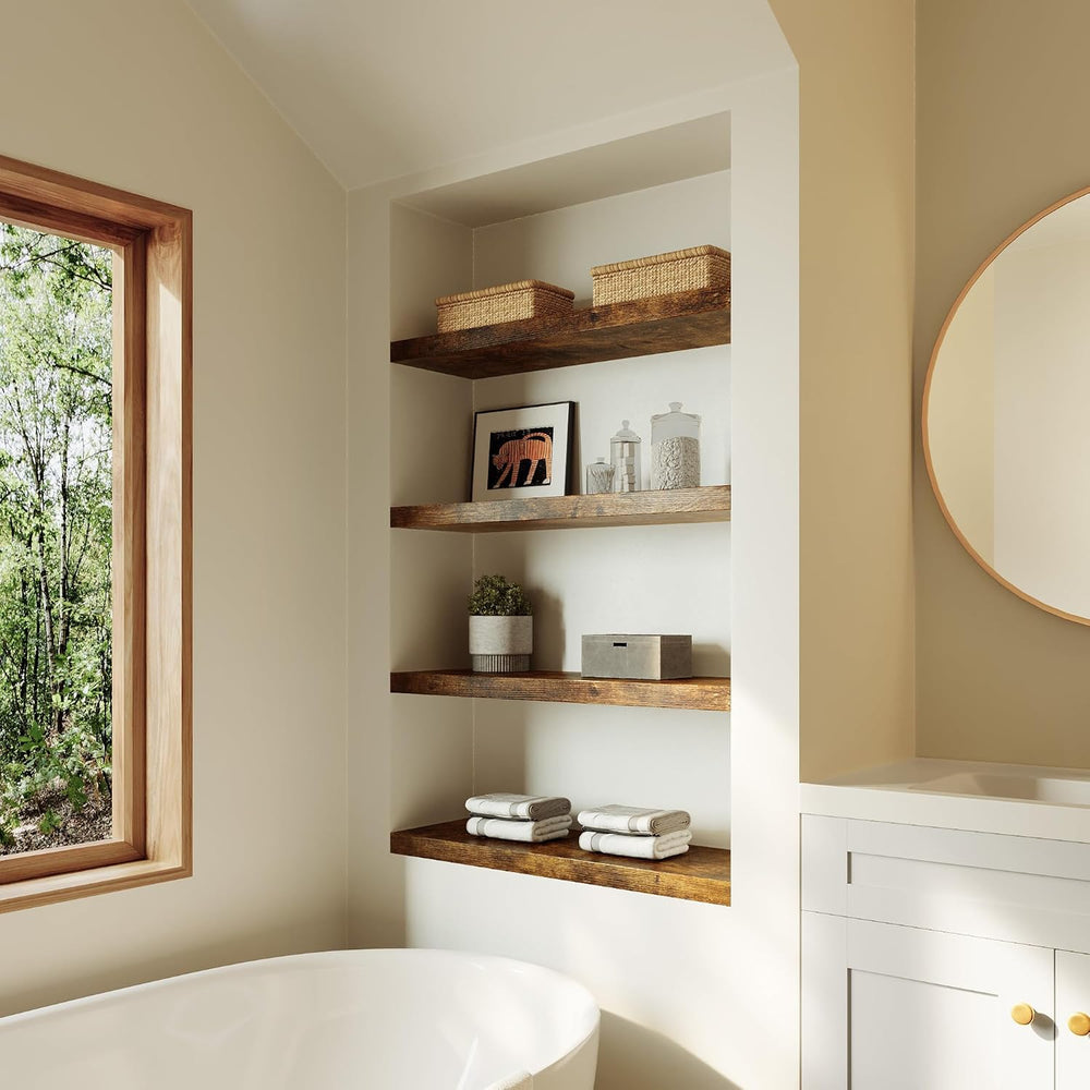 Floating Shelf, Set of 3 Wall Shelf, 30 in W x 12.75 in D x 2 in H Wooden Flo...