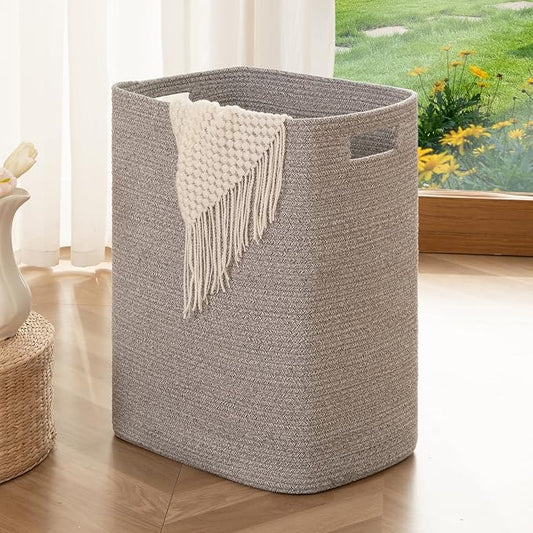 OIAHOMY Laundry Hamper, Laundry Basket，Rectangle Cotton Storage Basket by MasterofSpaceOptimization