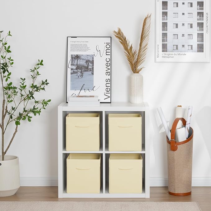 StorageWorks Beige Storage Cubes, 11 Inch Cube Storage Bins - Image 4