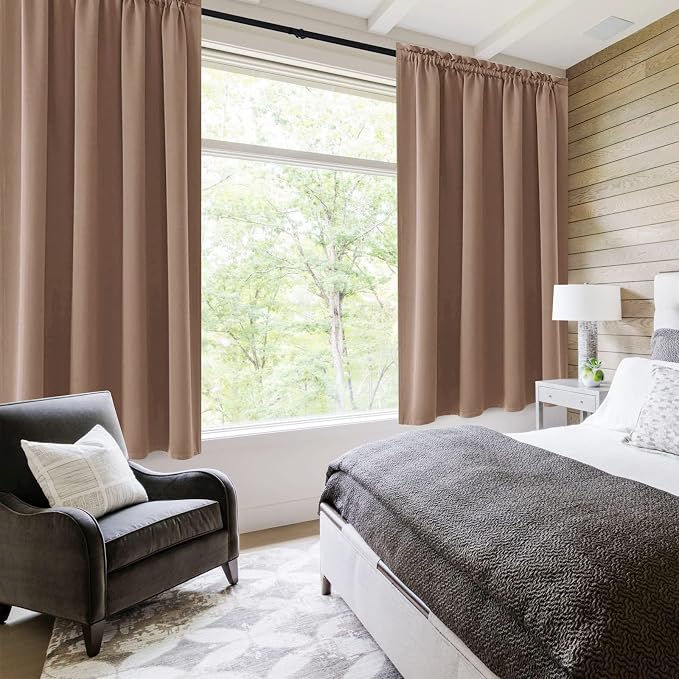 DWCN Blackout Curtains Room Darkening Thermal Insulated Bedroom Curtains Window - Image 2