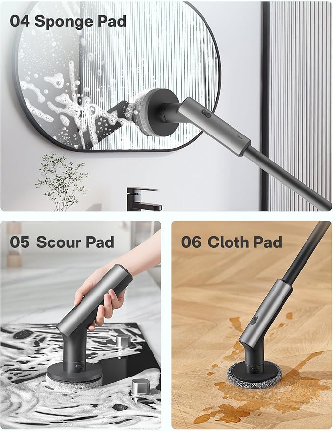 HOTO Cordless Electric Spin Scrubber, IPX7 Full Body Waterproof Bathroom - Image 3