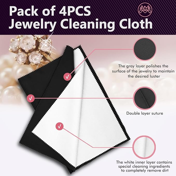 4 PCS Silver polishing Cloth, Jewelry Cleaning Cloth - Image 4