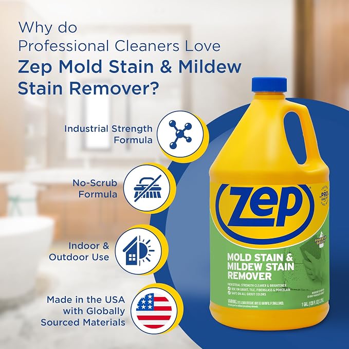 Zep Mold Stain and Mildew Stain Remover 1 Gallon ZUMILDEW128 - Image 5