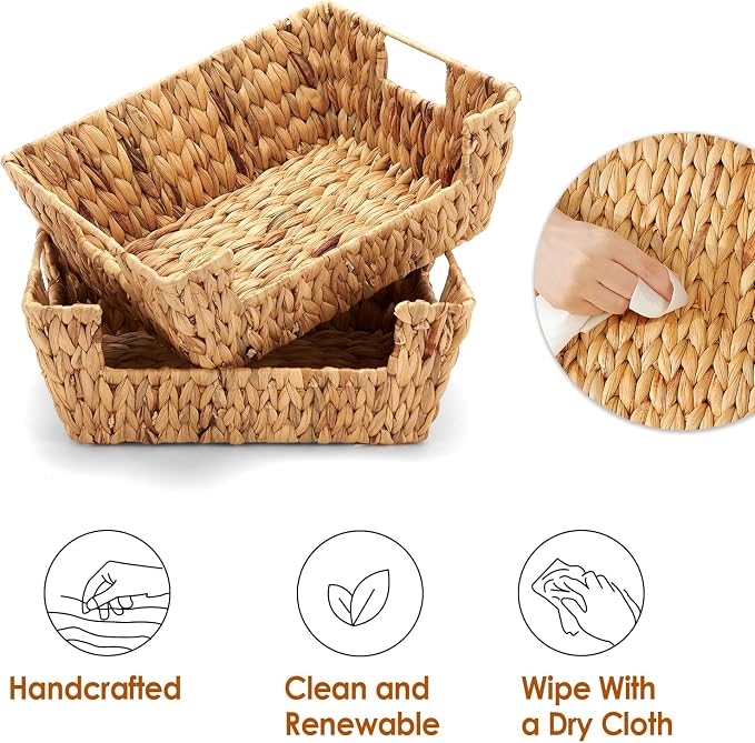 Water Hyacinth Wicker Basket 2 Pack - Image 7