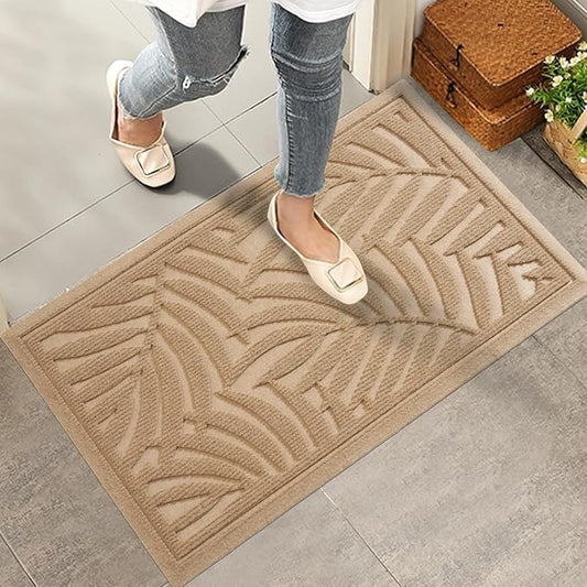 Front Door Mat, Absorbent Resist Dirt Welcome Door Mat Indoor Outdoor, by HIYARD