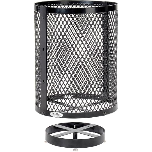 Global Industrial Outdoor Diamond Steel Trash Can - Image 4