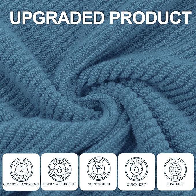 Blue Washcloths 6 Pack, Wash Cloths - Image 2
