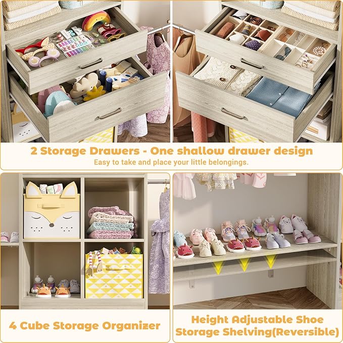 Closet System - 4.75-8FT Closet Organizer System