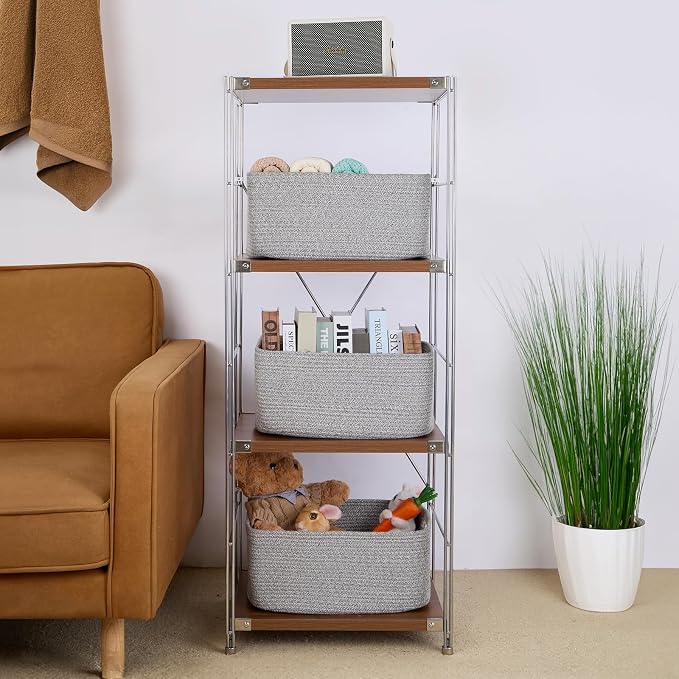 Large Storage Baskets for Shelves, Closet Organizers Bins for Clothes Blanket - Image 4