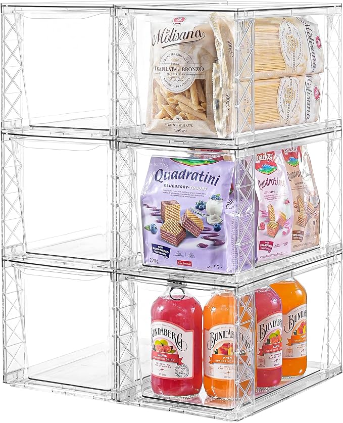 6Pack Stackable Kitchen Storage Organizer, Pantry Organizers and Storage by Clemate