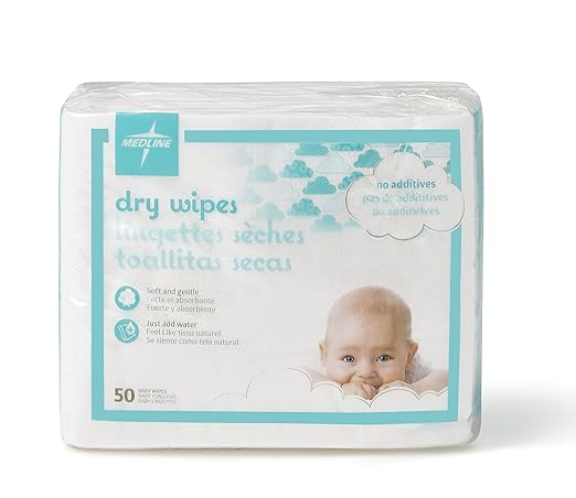 Medline Ultrasoft Disposable Dry Cleansing Cloths, Fragrance-Free, 10 x 13 by Medline