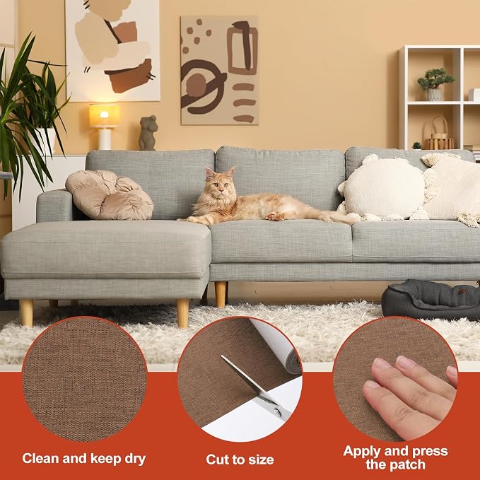 PATIKIL 70x6.2 Inch Linen Repair Tape, Repair Fabric Patch Self Adhesive Couch - Image 3