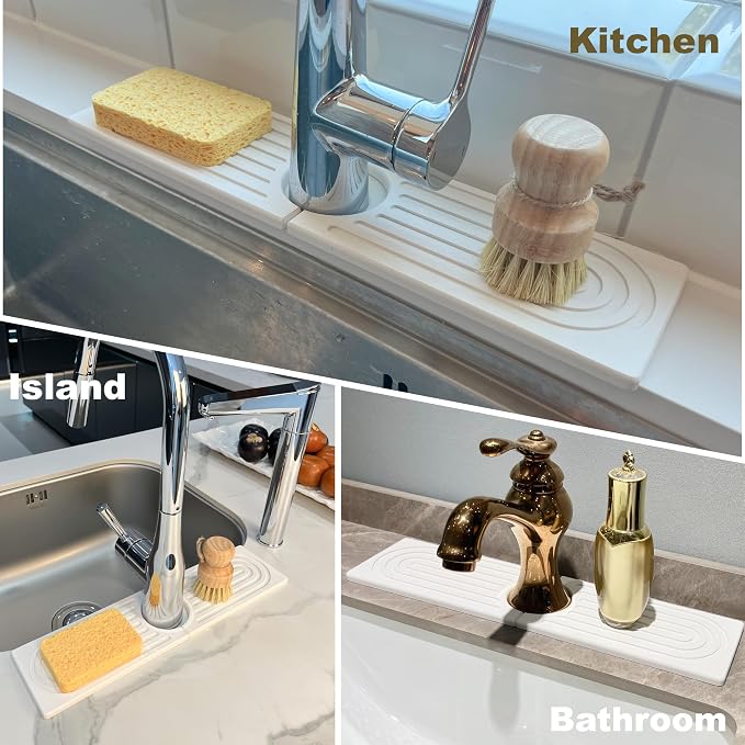 Bar Soap Holder, Diatomite Quick Drying Tray, Kitchen Drying Mat, Faucet Splash - Image 7