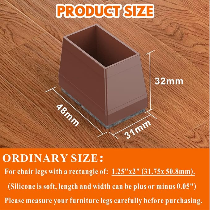 Rectangle Chair Leg Protectors for Hardwood Floors - Image 2